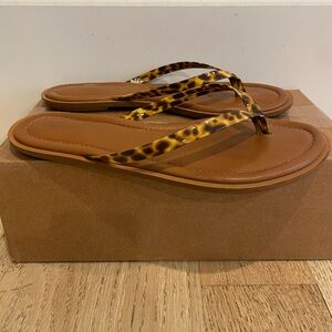 J.Crew leather & leopard print sandal size 9
